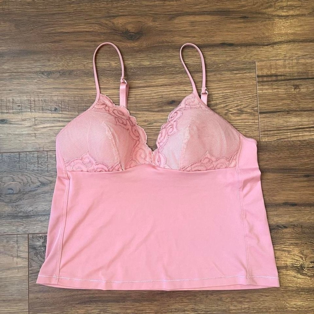 Pink Y2K Lace Cami Top Adjustable Straps Padded Cups Women‎ Small Fairy Coquette